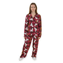 (Large) Harry Potter Long Sleeve Long Leg Pyjama Set (Womens Red)