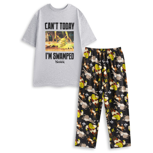 (Large) Shrek Short Sleeve Long Leg Pyjama Set (Mens Multicoloured)