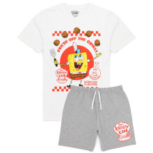 SpongeBob SquarePants Short Sleeve Short Leg Pyjama Set (Mens White)