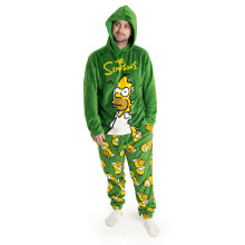(Medium) The Simpsons Long Sleeve Long Leg Pyjama Set (Mens Green)