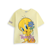 (6-7 Years) Looney Tunes Short Sleeved T-Shirt (Girls Yellow)