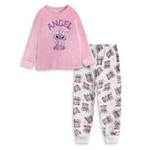 (9-10 Years) Disney Lilo & Stitch Long Sleeve Long Leg Pyjama Set (Girls Pink)