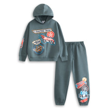 (7-8 Years) Hot Wheels Hoodie and Joggers Set (Boys Grey)