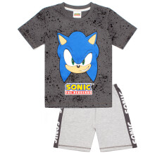 (4-5 Years) Sonic the Hedgehog Short Sleeve Short Leg Pyjama Set (Boys Grey)