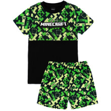 (5-6 Years) Minecraft Short Sleeve Short Leg Pyjama Set (Boys Green)