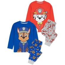 (2-3 Years) Paw Patrol Multi-Pack of 2 Long Sleeve Long Leg Pyjama Set (Boys Multicoloured)