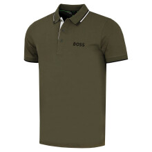 (XL, Open Green) Hugo Boss Mens Paddy Pro BOSS Contrast Stripe Active Golf Polo Shirt