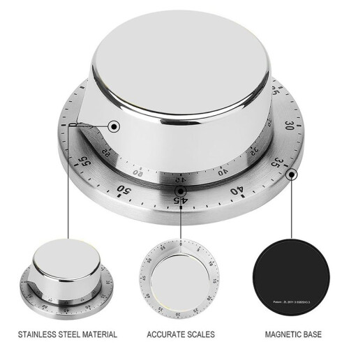 Timer da Cucina con Frutta Gialla, Timer per Uova, Timer da Cucina, Timer, Acciaio Inossidabile Magnetico, Perfetto per Cucinare, Studiare, Ecc. 1