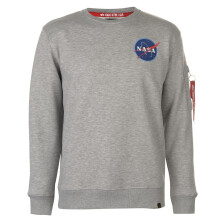 (M, Grey Heather) Alpha Unisex Adult NASA Cotton Blend Sweatshirt