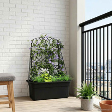 vidaXL Pflanzer-Spalier Anthrazit 58 x 29 x 78 cm PP