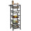 Five Basket Mobile Kitchen Island, with Brakes - Grey/Black 1