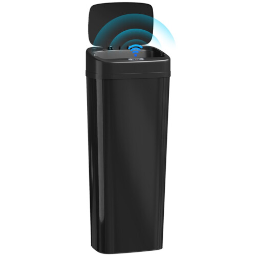 50L Stainless Steel Sensor Bin - Black 1