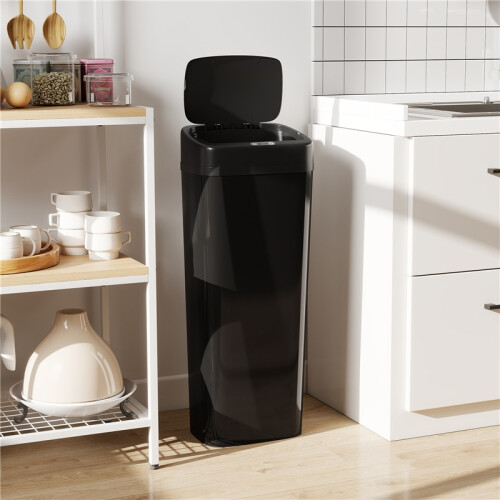50L Stainless Steel Sensor Bin - Black 2
