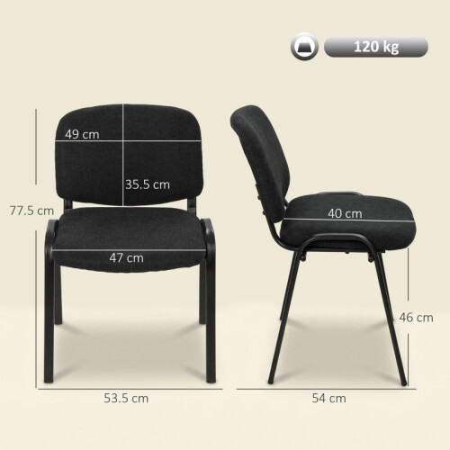 Stackable Ergonomic Meeting Chair, Black 2