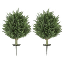 60cm Artificial Cypress Tree Set of 2, UV Resistant