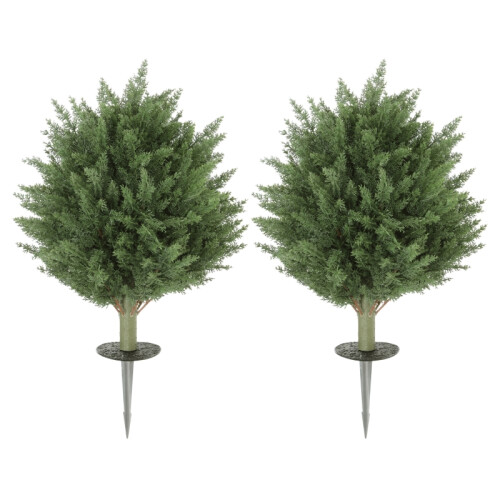 60cm Artificial Cypress Tree Set of 2, UV Resistant