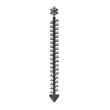 Jauge à neige extérieure, jauge de neige de 91 cm (36 pouces) en métal, motif flocon de neige, résistante au vent.