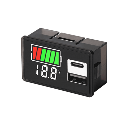 Batterijlaadniveau-indicator, lithiumbatterijcapaciteitsmeter, testdisplay, LED-tester, voltmeter, USB+Type-C, DC8-30V 1