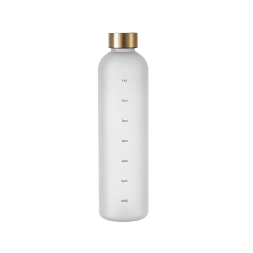 Botella de agua reutilizable de 1 litro con Time32Motivational, color blanco. 2