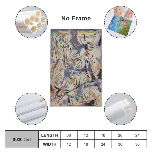 Impressão abstrata de Jackson Pollock, pôster em tela de 60x90cm (24x36 polegadas), decoração para casa, presente. 1