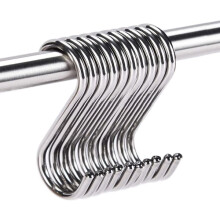10 crochets en acier inoxydable en forme de S, crochets pour salle de bain, cuisine, cuisinière, argent brillant