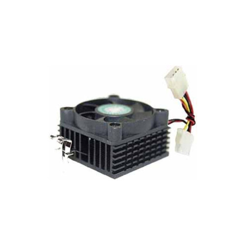 Cooler para Socket 7 com conector Molex de 4 pinos. Conecta-se à fonte de alimentação para CPUs Socket 5 e Socket 7.