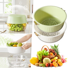 Panier à fruits et légumes double couche Jacenvly 4,5 L, compatible avec le rangement de cuisine - Liquidation décoration automne