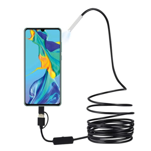Caméra d'inspection étanche – câble flexible de 5 mètres, résolution HD 1