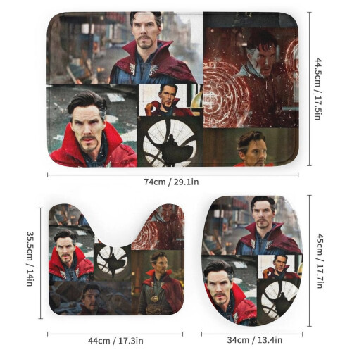 Σετ 4 τεμαχίων Doctor Strange Κουρτίνα μπάνιου, Σετ μπάνιου 72x72in με αντιολισθητικό 2