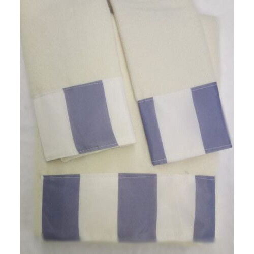 Ensemble de 3 serviettes de bain décoratives au design élégant - Rayures grises et blanches
