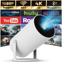 Proyector mini portátil inteligente LED HD Android HY300 con 5G WIFI6, resolución máxima 4K, proyectores de vídeo Bluetooth