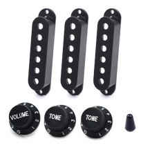 Kryty snímačov pre elektrickú gitaru 48 50 52MM ST, single coil, 1 hlasitosť, 2 tónové gombíky, SSS, čierne