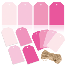 120 etiquetas de regalo de terracota, 4 colores sólidos degradados, etiquetas colgantes con cuerda, etiquetas de papel en blanco coloridas a granel,