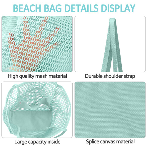 Τσάντα παραλίας Livhil Mesh Large Tote 2024Αναβάθμιση για γυναίκες με πολλαπλές τσέπες για 1