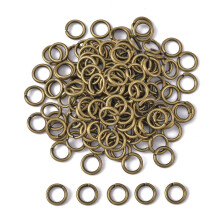 Runde, offene Biegeringe aus Messing für Schmuck-DIY, Antikbronze, 7 x 1 mm, ca. 80 Stück/10 g