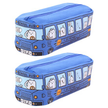 Uclet Creative Student Stationery Små djurbussar Pennväska Offentliga Canvasbrevpapperslåda