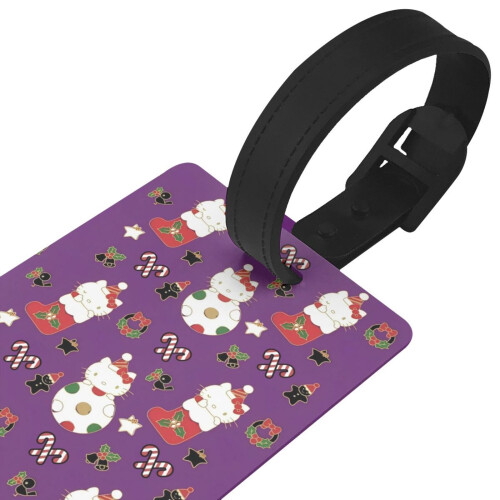 Χριστουγεννιάτικη ετικέτα αποσκευών Hello Kitty με εκτύπωση μίας όψης, ταυτότητα και 2