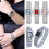 (Red)Square Dial Watch With Quartz Movement Alloy Strap Set Rhinestone Silver Color 2