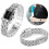 (Red)Square Dial Watch With Quartz Movement Alloy Strap Set Rhinestone Silver Color 7