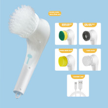 Nettoyeur rotatif électrique sans fil ZKCCNUK pour toute la maison avec 5 têtes de brosse de douche remplaçables (en liquidation)