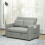 Loveseat Sofa Bed, Light Grey, 2 Pillows & Pockets 1