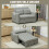 Loveseat Sofa Bed, Light Grey, 2 Pillows & Pockets 4