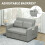Loveseat Sofa Bed, Light Grey, 2 Pillows & Pockets 5