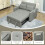 Loveseat Sofa Bed, Light Grey, 2 Pillows & Pockets 7