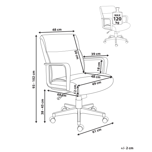 Beliani Office Chair BYRON Fabric Beige 2