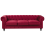 Beliani Sofa 3 Seater CHESTERFIELD Velvet Dark Red 1