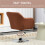 (Brown, Microfiber) Swivel Microfibre Accent Chair – Brown, Adjustable Height 5