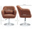 (Brown, Microfiber) Swivel Microfibre Accent Chair – Brown, Adjustable Height 3