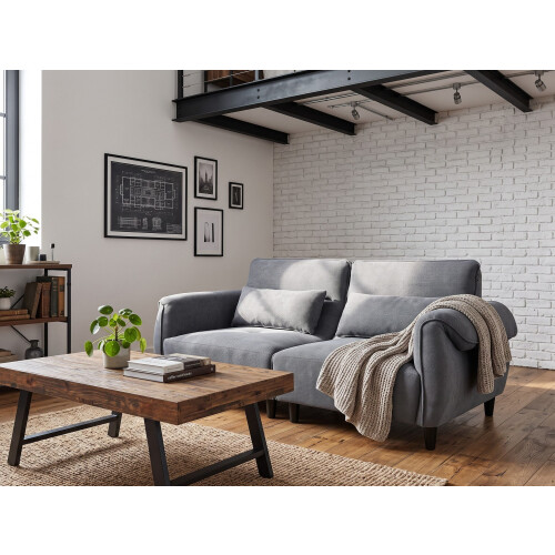 Beliani Sofa 3 Seater WETLAN Fabric Dark Grey 1