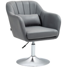 (DARK GREY, Microfiber) Swivel Microfibre Accent Chair – Dark Grey